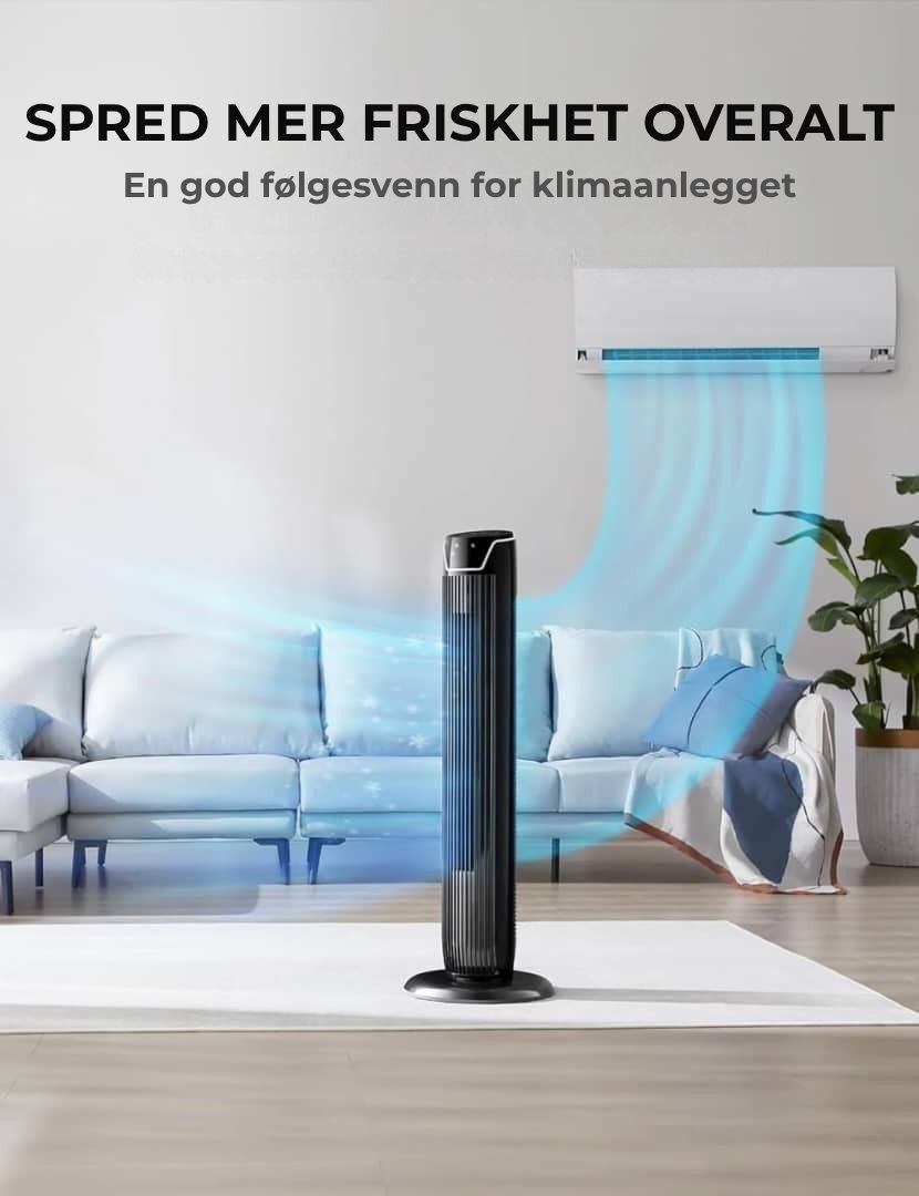 Midea - Smal søylevifte med fjernkontroll