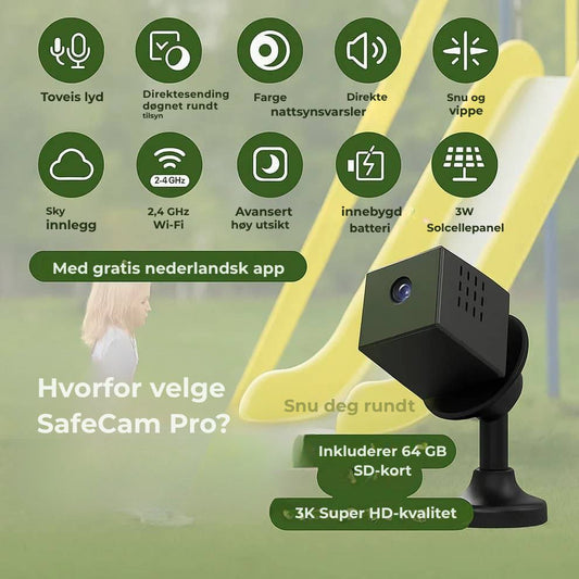 SafeCam Pro™ | Alltid sikker – selv uten internett eller strøm