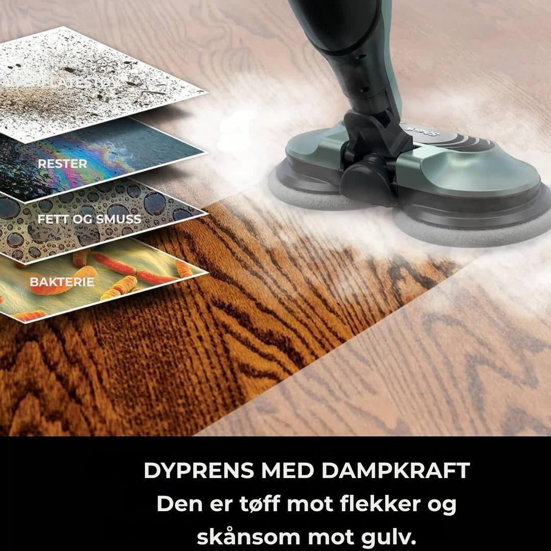 Shark® damp- og skuremopp – alt-i-ett med LED, XL-tank og 8 pads