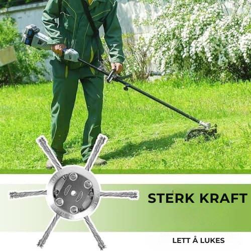 Gressklipperhodet har 6 grener flettet med slitesterk ståltråd