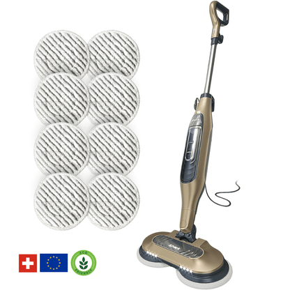 Shark® damp- og skuremopp – alt-i-ett med LED, XL-tank og 8 pads