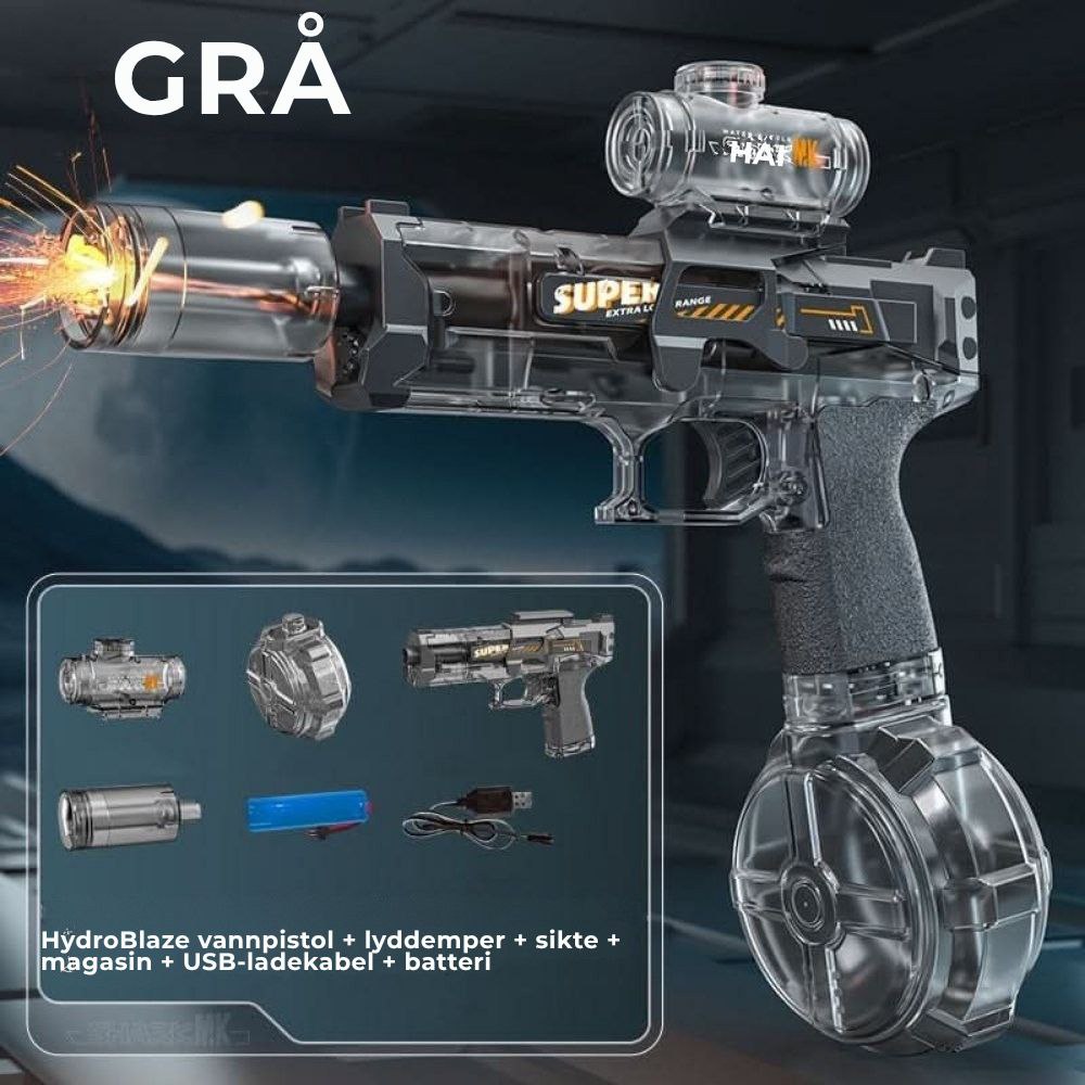 HydroBlaze™ - Elektrisk vannpistol med flammeeffekt
