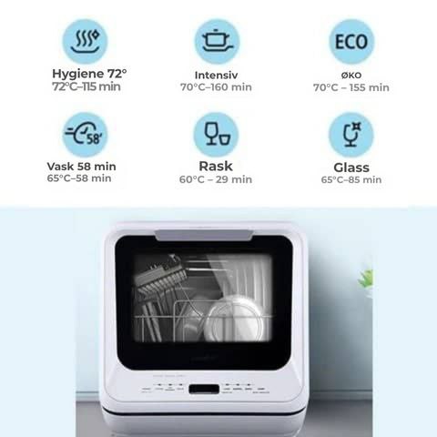 Mini oppvaskmaskin for benkeplate