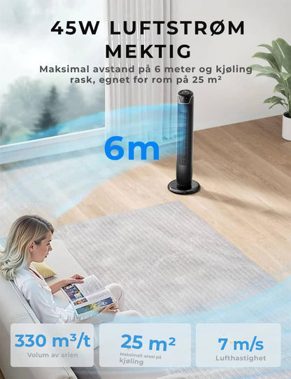 Midea - Smal søylevifte med fjernkontroll