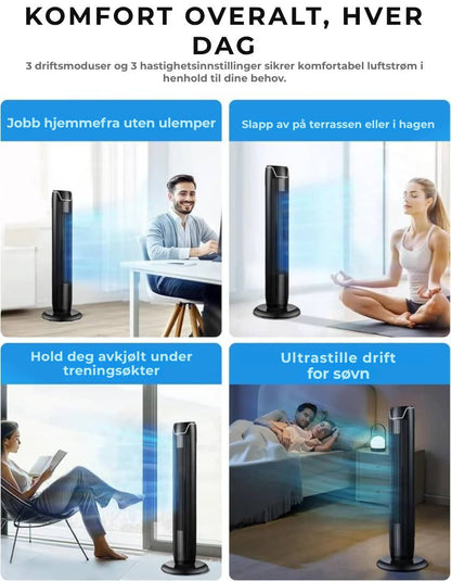 Midea - Smal søylevifte med fjernkontroll