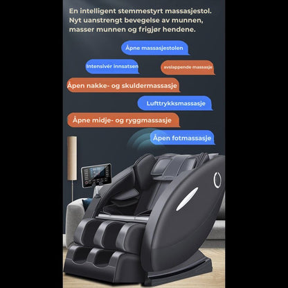 Massasjestol A5 – Varmeterapi, AI-styring, Zero Gravity og berøringsskjerm