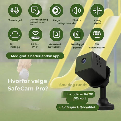 SafeCam Pro™ | Alltid sikker – selv uten internett eller strøm