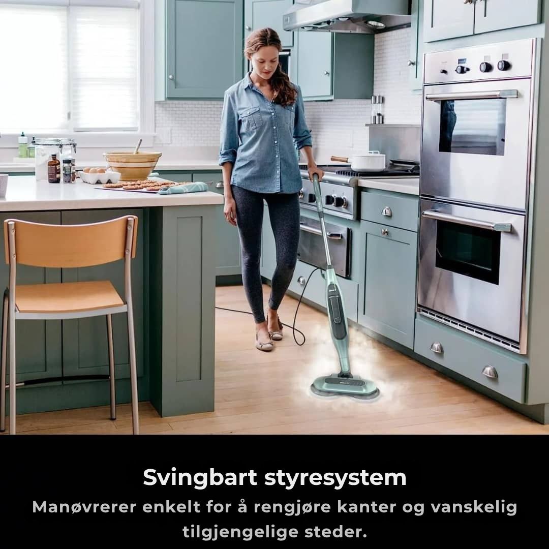 Shark® damp- og skuremopp – alt-i-ett med LED, XL-tank og 8 pads