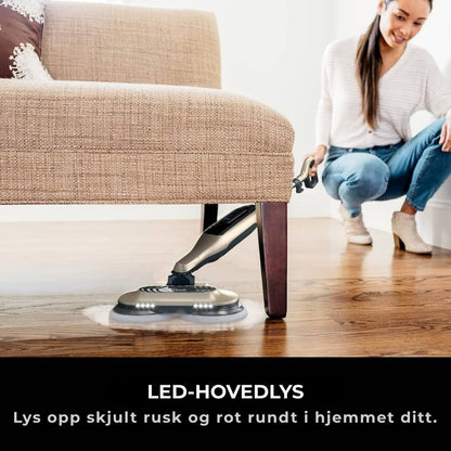 Shark® damp- og skuremopp – alt-i-ett med LED, XL-tank og 8 pads