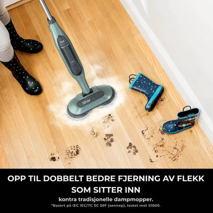 Shark® damp- og skuremopp – alt-i-ett med LED, XL-tank og 8 pads