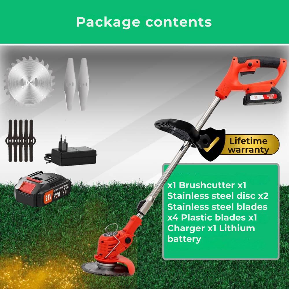 D80 PRO High-Power Cordless Brush Cutter – Cuts Grass, Bushes and Thick Branches