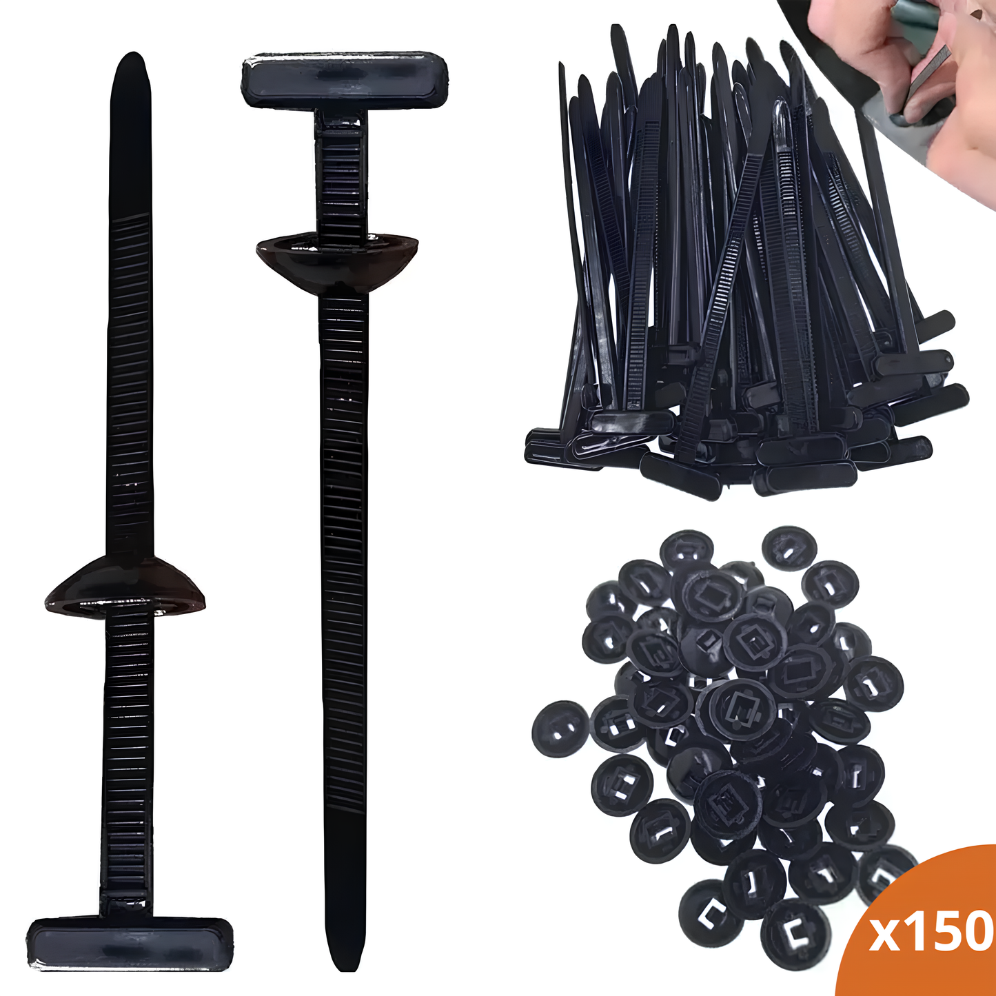 Nylon kabelbinderløkker - Universal festing